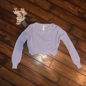 Light blue cropped sweater